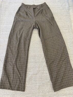 Rouje Tweed Plaid Trousers in Brown and Black